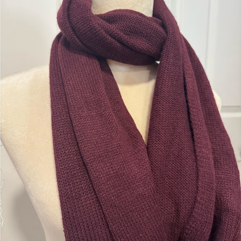 Call It Spring Deep Burgundy Knit Infinity Scarf - Picture 2 of 3